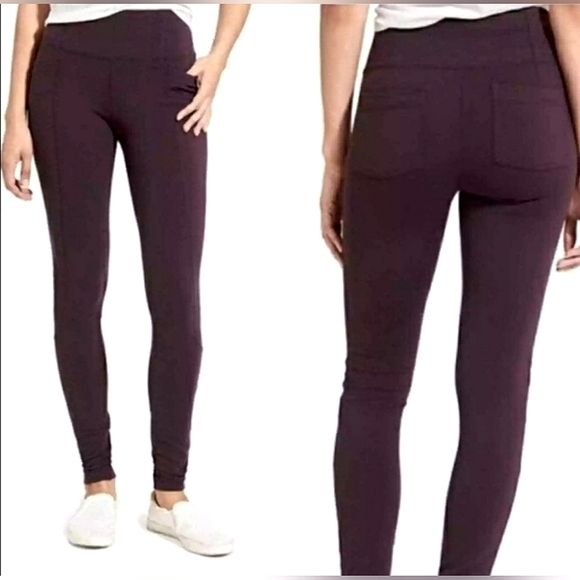 Athleta High Waisted Metro Leggings W/ Front & Back Pockets Plum Size XS - Picture 1 of 13